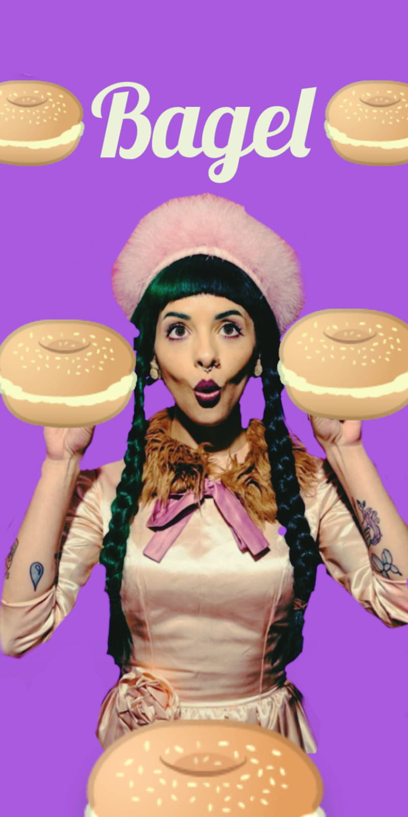 Melanie Martinez, bagel, bagel lover, food, yum, HD phone wallpaper