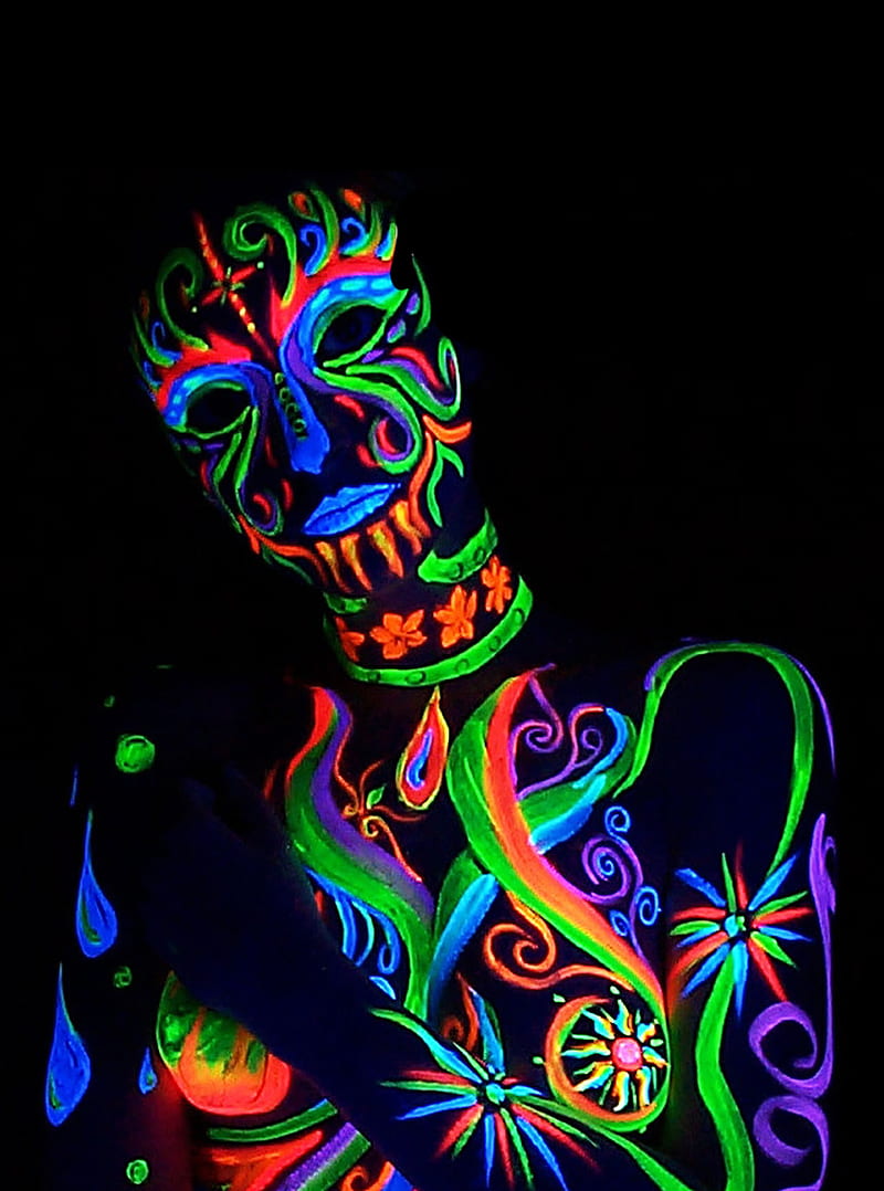 UV MASKARA, body paint, color, HD phone wallpaper