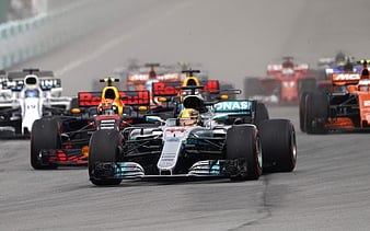 Lewis Hamilton Formula 1, British racing driver, Mercedes AMG W08, F1, EQ Power, Mercedes AMG Petronas, F1 Team, HD wallpaper