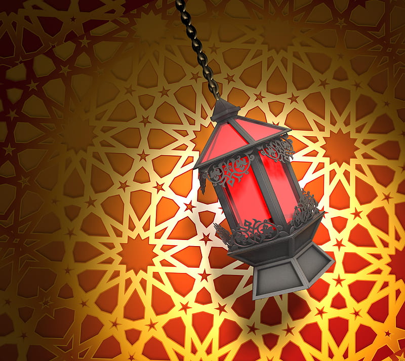Ramadan Lantern, abstract, lantern, light, ramdan, red, yellow, HD wallpaper