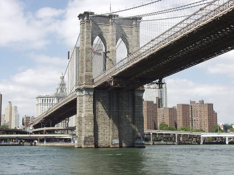 Brooklyn Bridge, national historic, new york, new york city, landmark, america, ny, HD wallpaper