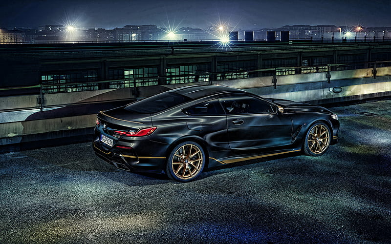 2020, BMW M850i xDrive Coupe, Edition Golden Thunder rear view, exterior, black luxury coupe, new black M8, tuning M8, german cars, bmw 8, sports coupes, BMW, HD wallpaper