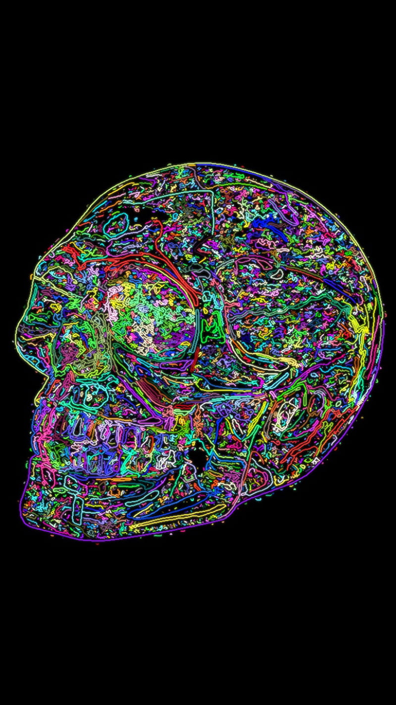 Psychedelic skulls, color, paint, HD phone wallpaper | Peakpx