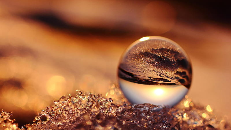 Glass Sphere Clear Marble Abstract, HD wallpaper