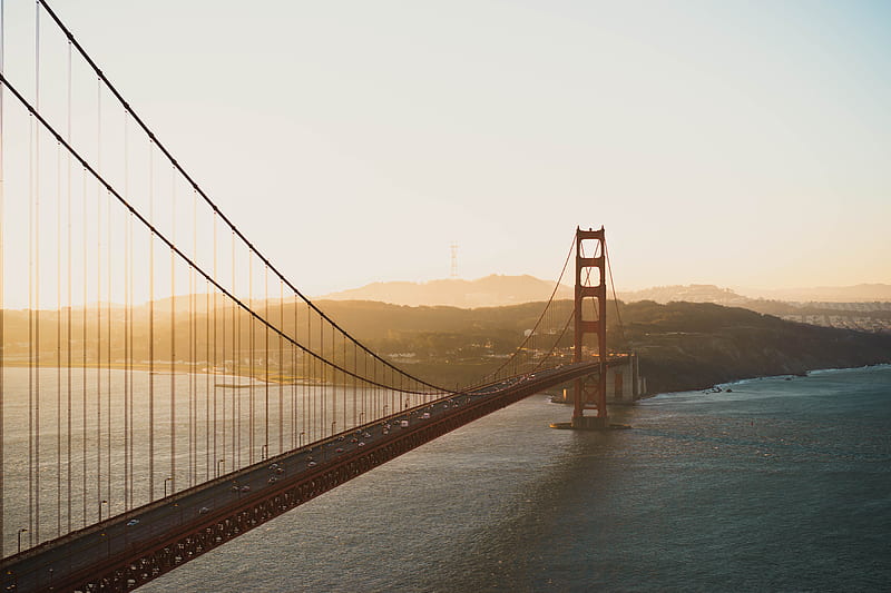 aerial shot of Golden Gate Bridge, HD wallpaper