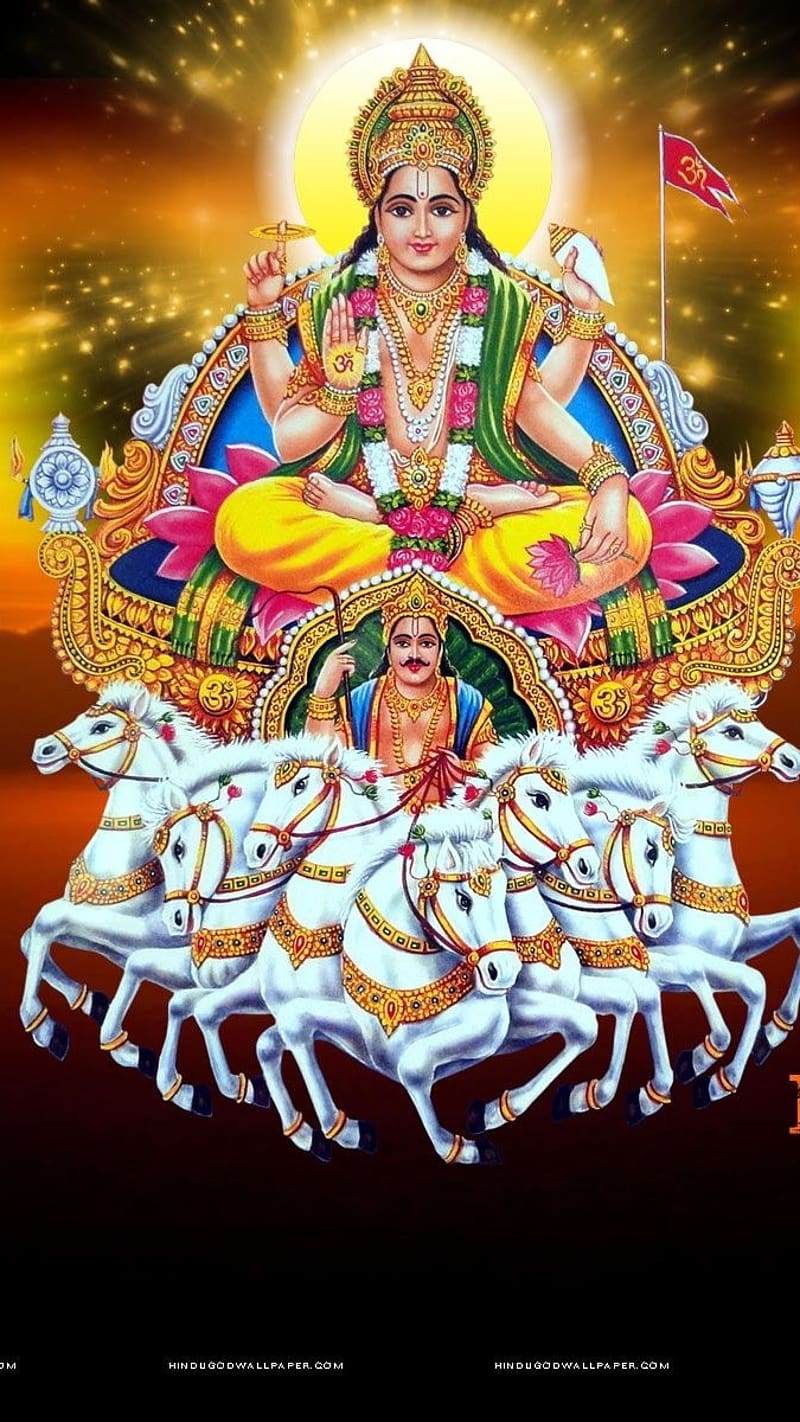Surya Bhagwan Seven White Horse, surya bhagwan, seven, white horse, HD phone wallpaper