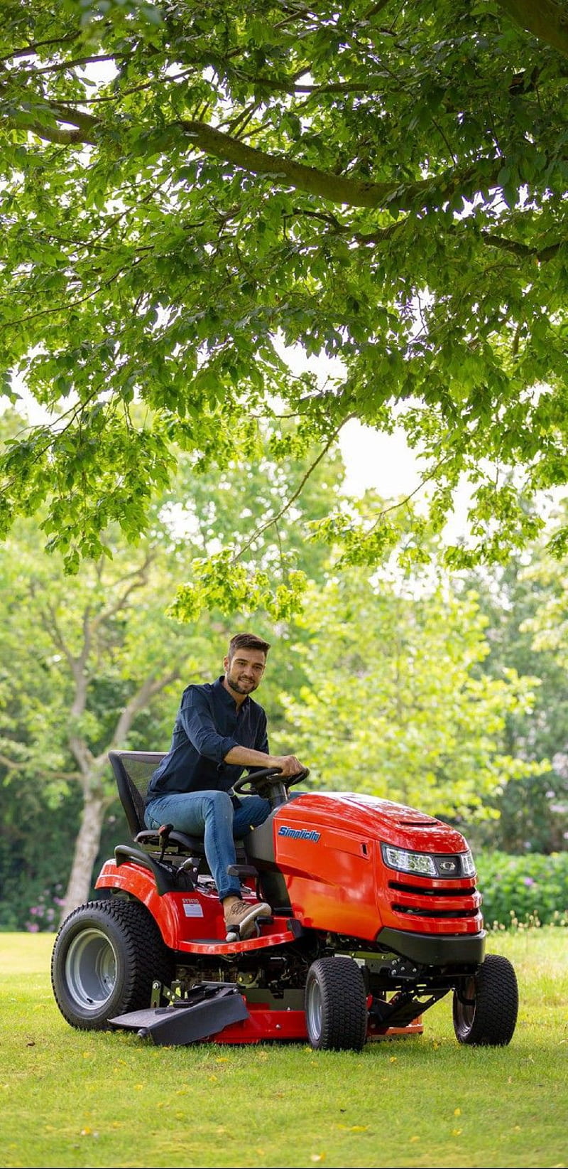 Riding Mower , backyard, garden, garden tractor, grass, lawn, lawn mower, mowing, park, HD phone wallpaper