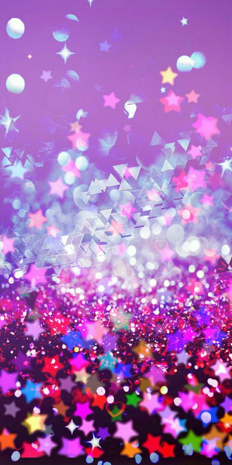 Purple Sparkles, bright, glitter, pink, stars, HD phone wallpaper