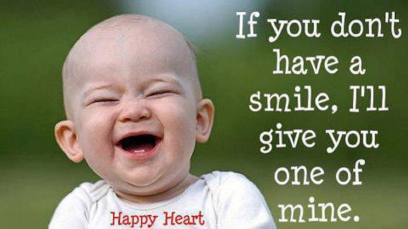 Smile and Be Happy!!, quotes, people, smile, baby, happy, HD wallpaper