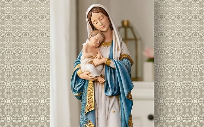 Mother's Love, Baby, Virgin, Jesus, Mary, sculpture, HD wallpaper | Peakpx