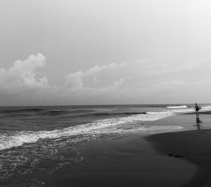 Melancholy 2, beach, bw, ocean, surfing, waves, HD wallpaper Melancholy 2, beach, bw, ocean, surfing, waves, HD wallpaper