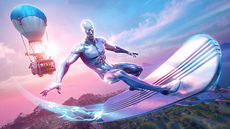 Silver Surfer Fortnite Season 4, HD wallpaper