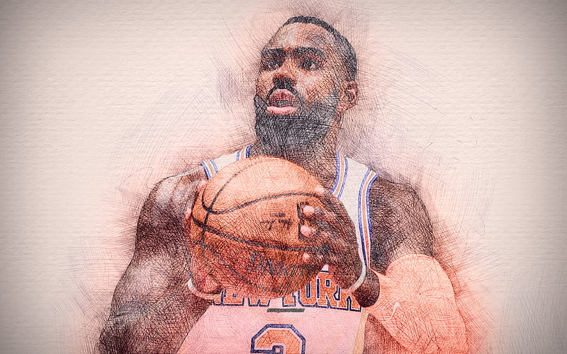 Tim Hardaway Jr artwork, basketball stars, New York Knicks, NBA, basketball, NY Knicks, drawing Tim Hardaway Jr, HD wallpaper