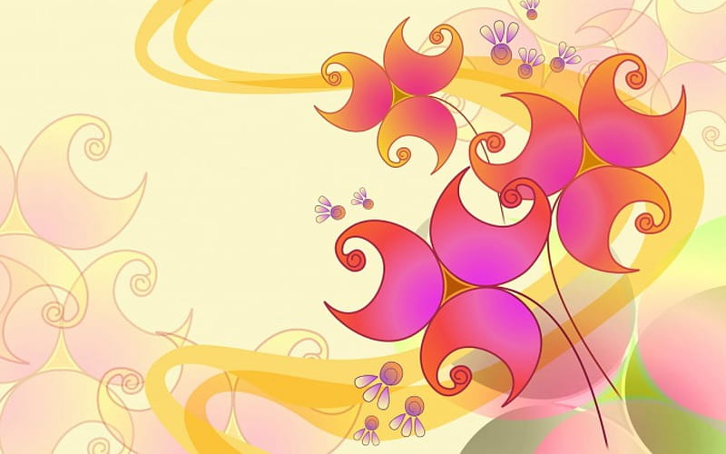 Fun Swirls, flowers, swirls of colour, abstract, HD wallpaper | Peakpx