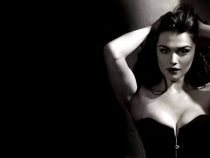 Rachel Weisz, female, actress, people, black and white, sexy, HD wallpaper