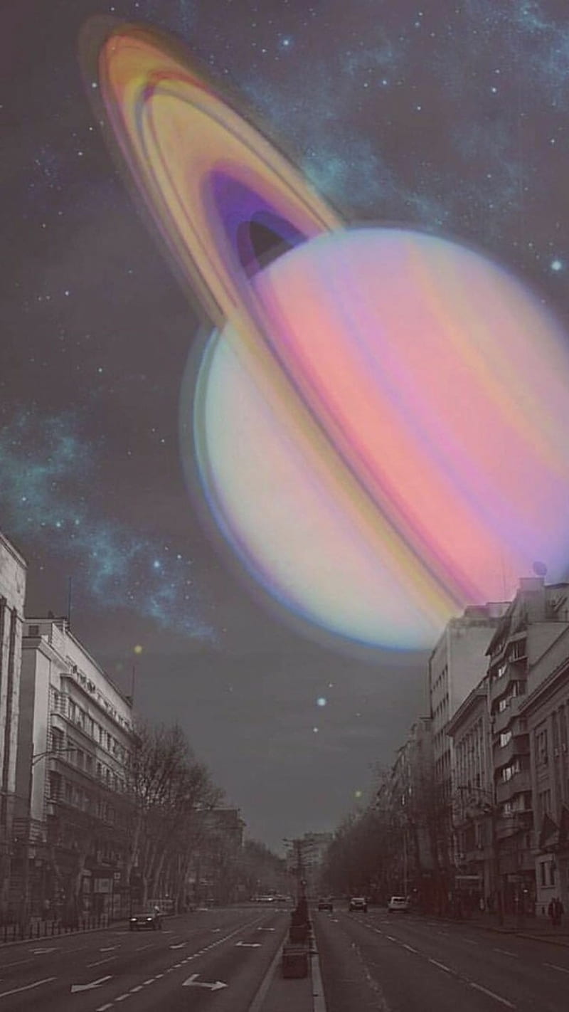 Saturn City, galaxy, space, HD phone wallpaper