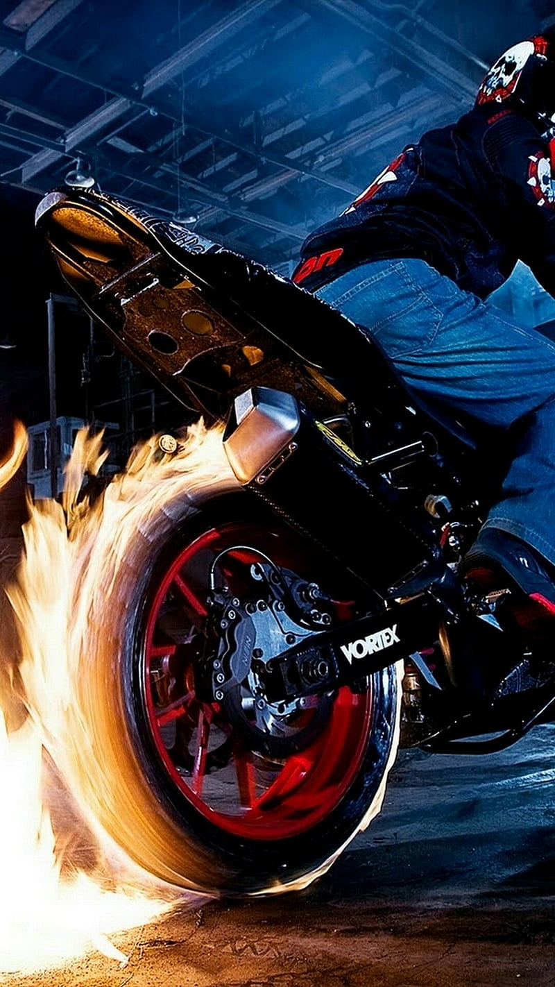 On Fire, cafe, chopper, gold, motorcycle, racer, HD phone wallpaper
