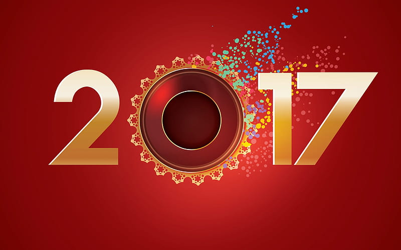 Gold Glitter Happy New Year 2017 Background. Stock Illustration -  Illustration of lights, abstract: 73618183