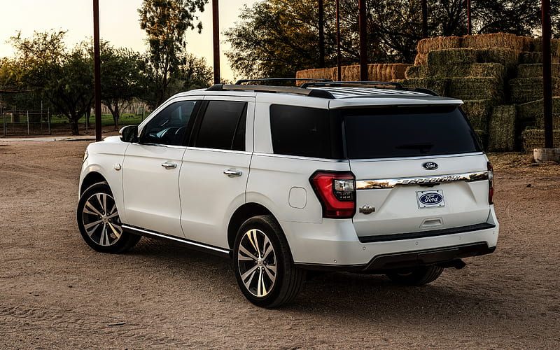 2020, Ford Expedition, rear view, exterior, luxury white SUV, new white Expedition, american cars, SUV, Ford, HD wallpaper