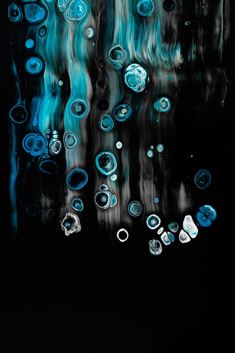 Blue And Black Abstract Paint, HD phone wallpaper
