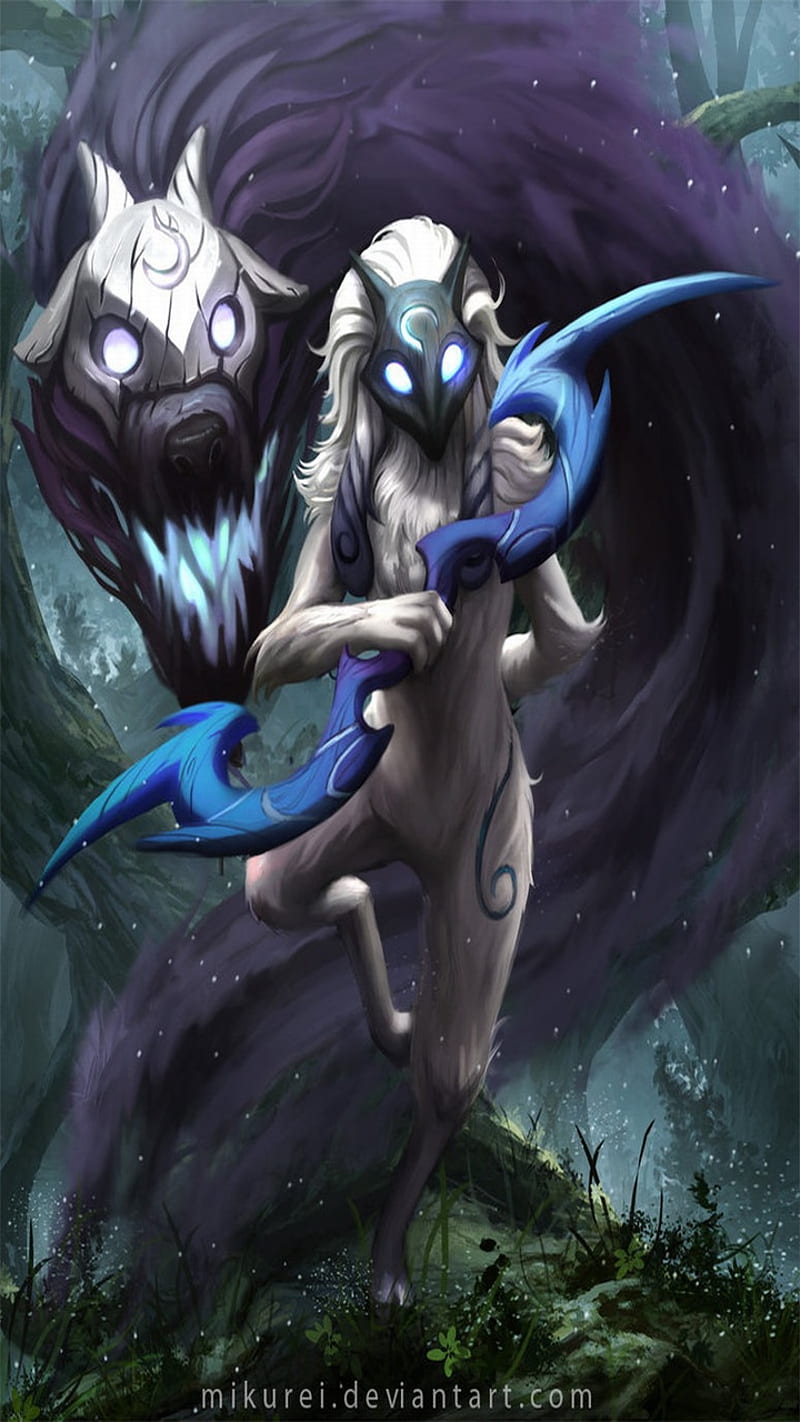 kindred, lol, riot, game, league of legends, league, HD phone wallpaper