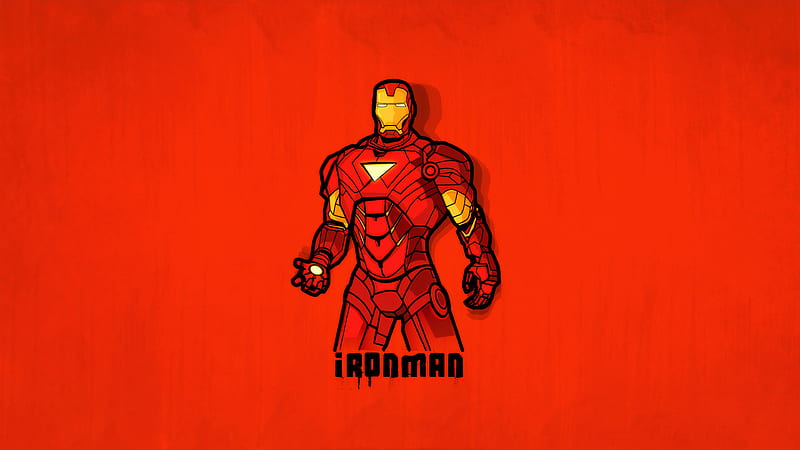 Minimalist Iron Man, HD wallpaper