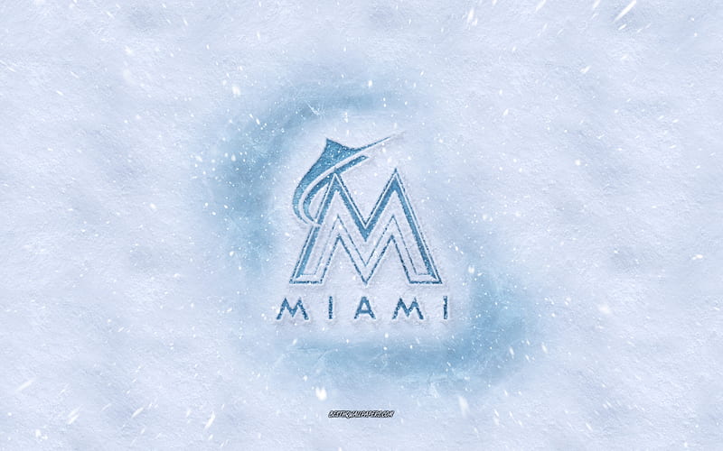 Miami Marlins logo, American baseball club, winter concepts, MLB, Miami  Marlins ice logo, HD wallpaper