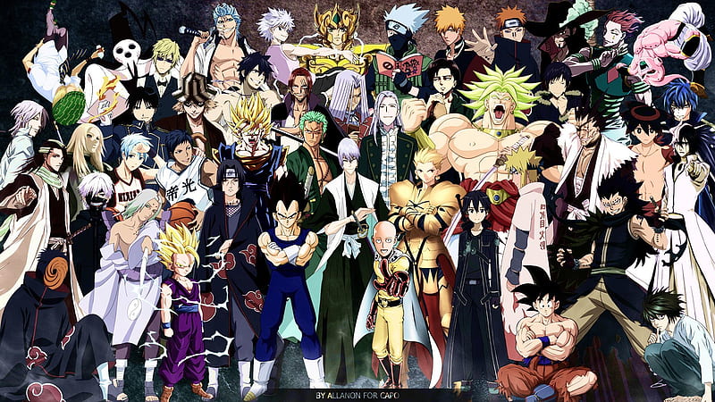 Anime, Bleach, Death Note, Naruto, Sword Art Online, Fullmetal Alchemist,  Crossover, HD wallpaper