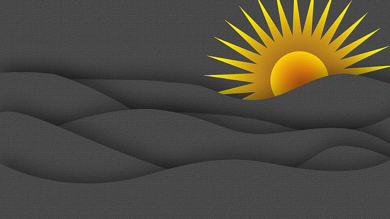 sunrise sun, waves, sea, creative, HD wallpaper