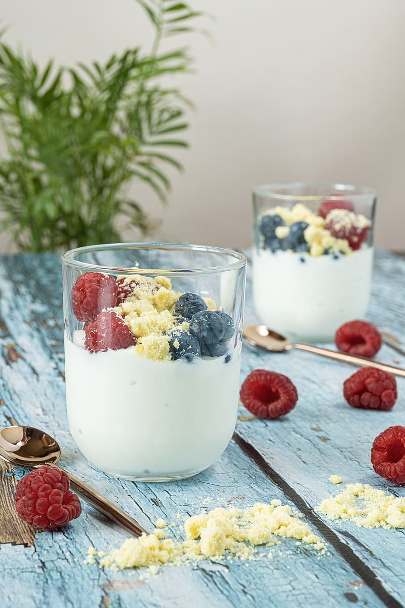 yogurt, berries, breakfast, food, HD phone wallpaper