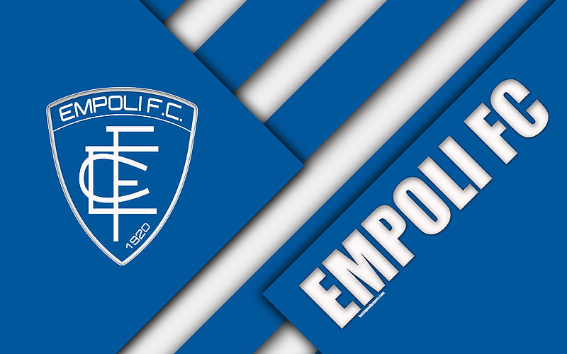 Empoli FC material design, logo, blue white abstraction, Empoli emblem, Italian football club, Empoli, Italy, Serie B, HD wallpaper