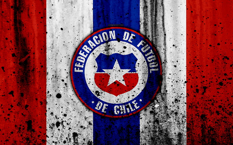 Chile national football team emblem, grunge, Europe, football, stone texture, soccer, Chile, logo, South American national teams, HD wallpaper