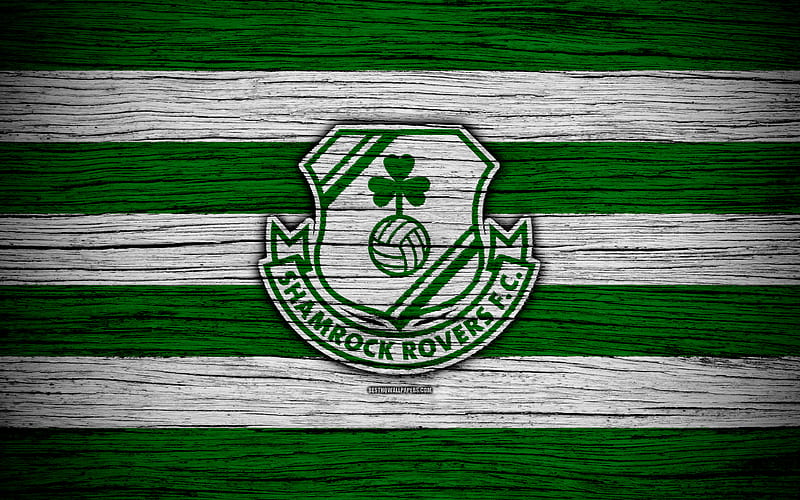 Shamrock Rovers FC Ireland Premier Division, soccer, Ireland, football club, Irish Premier League, Shamrock Rovers, IPD, wooden texture, FC Shamrock Rovers, HD wallpaper