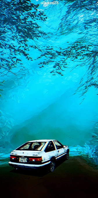 Initial D, Project D, Fujiwara Takumi, Toyota Trueno, car, manga, Hachi roku, AE86, japanese car, anime, drift, HD phone wallpaper