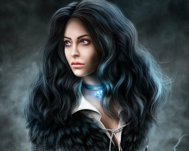 Blue Hair Girl Portrait - wide 1