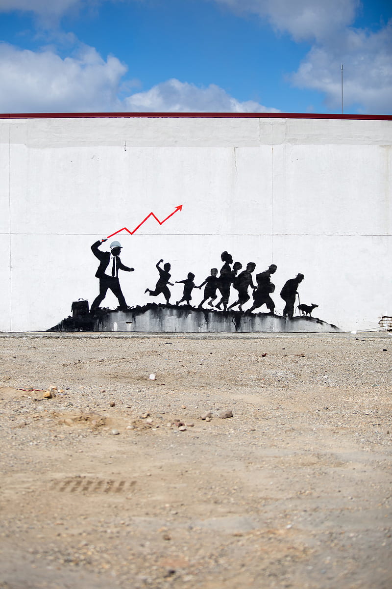 Banksy, graffiti, concrete, urban, street art, HD phone wallpaper