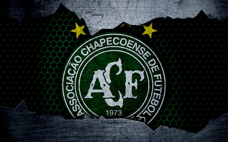 Chapecoense Serie A, logo, grunge, Brazil, soccer, football club, metal texture, art, Chapecoense FC, HD wallpaper