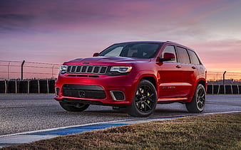 Jeep Grand Cherokee, 2018, Trackhawk, Red, tuning Grand Cherokee, new Jeep, American cars, Jeep, HD wallpaper