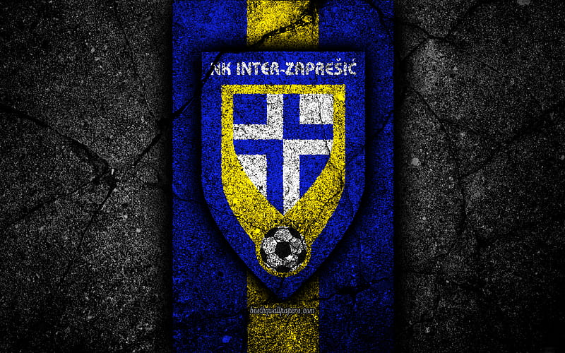 Zapresic FC, logo, HNL, black stone, soccer, Croatia, Zapresic, football, asphalt texture, football club, FC Zapresic, HD wallpaper
