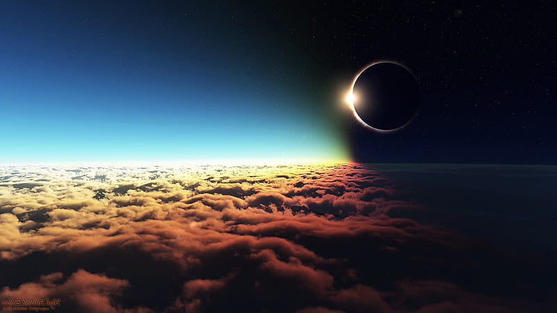 Eclipse Altitude, eclipse, digital-universe, HD wallpaper