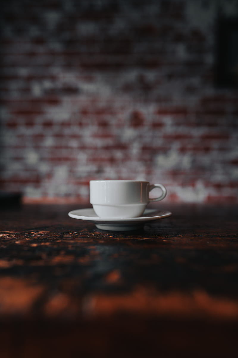 cup, saucer, white, table, HD phone wallpaper