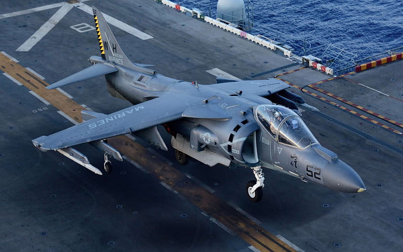 McDonnell Douglas AV-8B, Harrier II, attack aircraft, vertical take-off, US Air Force, aircraft carrier, HD wallpaper
