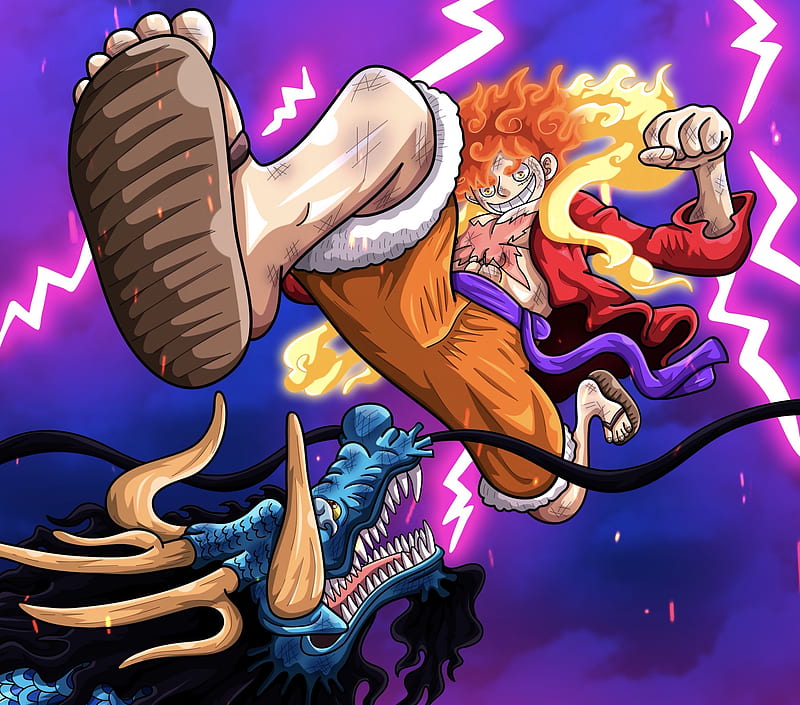 One Piece, Monkey D. Luffy , Gear 5 (One Piece) , Kaido (One Piece), HD wallpaper