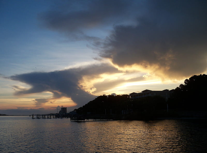 Fort Walton Beach Sunset, Gulf Coast, Gulf Intracoastal Waterway, Sunset, Florida, HD wallpaper