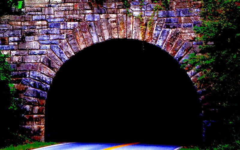 The Tunnel, highway, brick, bridge, tunnel, underpass, road, HD wallpaper