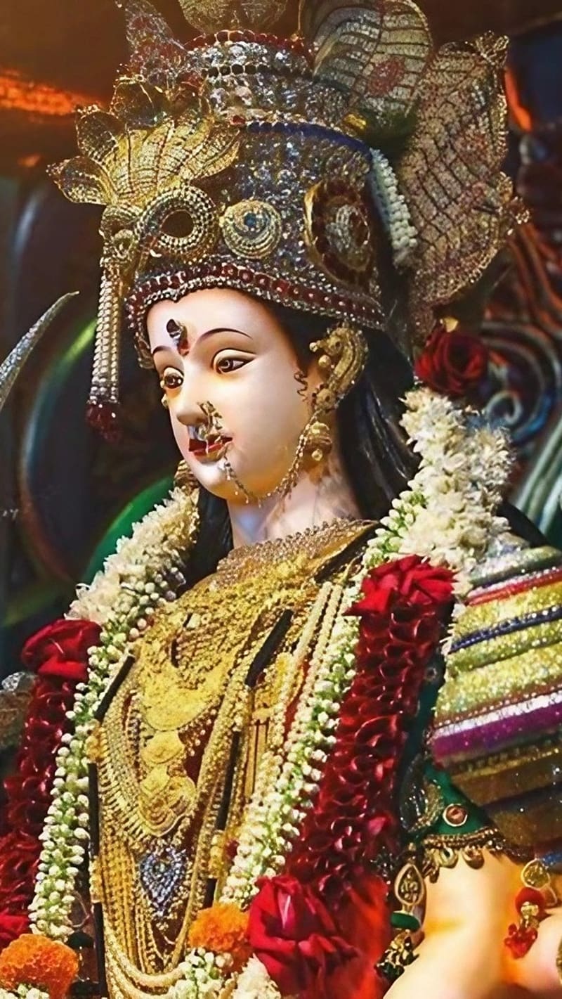 Mata Rani, Flowers, goddess, devi maa, HD phone wallpaper | Peakpx