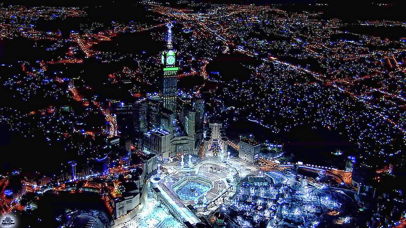 Beautiful Night View Of Mecca Ramzan, HD wallpaper
