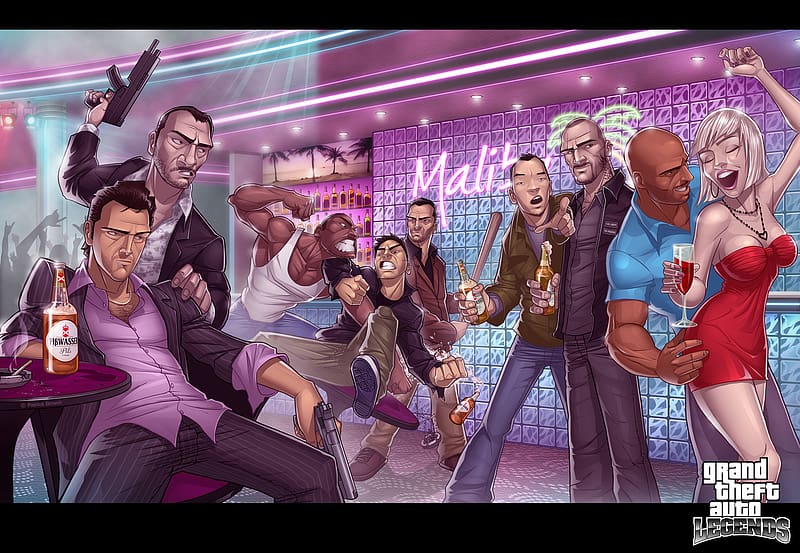 Video Game, Grand Theft Auto, Carl Johnson, Tommy Vercetti, Claude Speed, Huang Lee, Johnny Klebitz, Niko Bellic, Toni Cipriani, Victor Vance, HD wallpaper