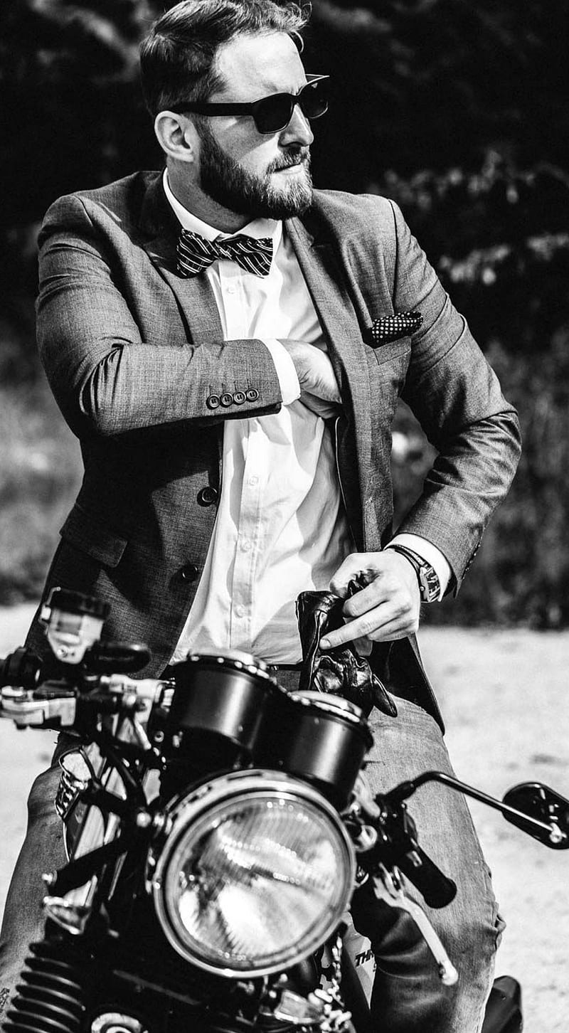 Gentleman rider, biker, vintage, HD phone wallpaper