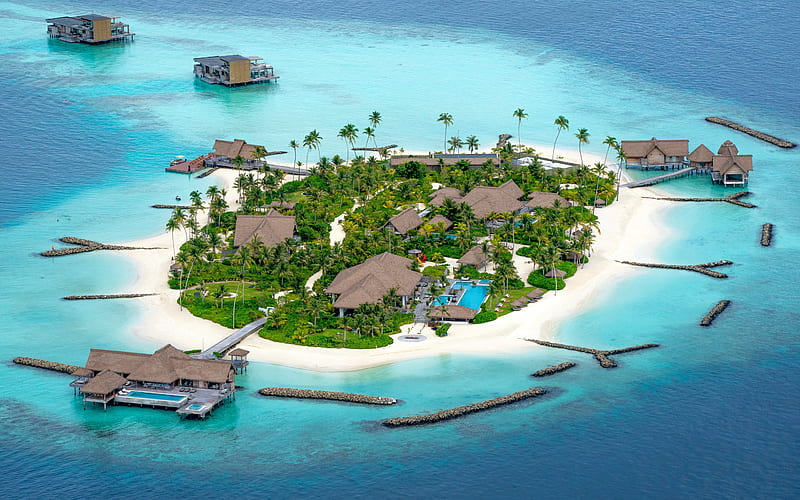 Waldorf Astoria Maldives Tropical Island Travel, HD wallpaper